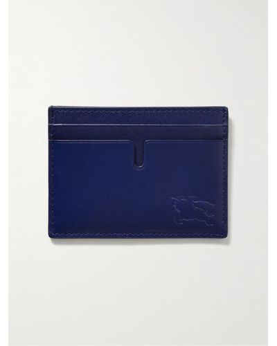 Burberry Kartenetui aus Leder mit Logoprägung - Blau