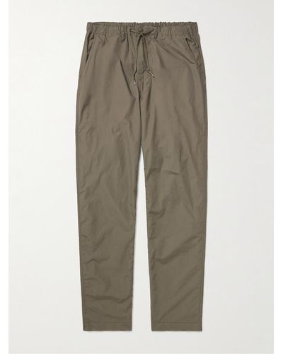 Orslow New Yorker Tapered Cotton Drawstring Pants - Green