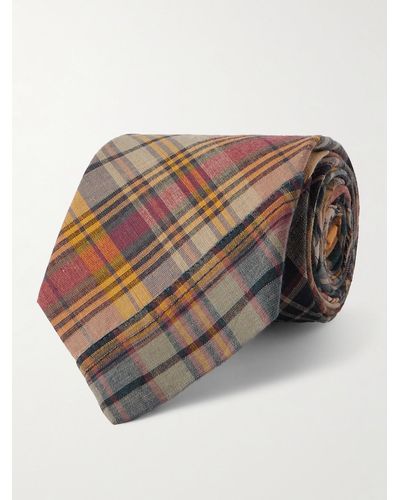 Polo Ralph Lauren 8.5cm Patchwork Checked Cotton Tie - Brown