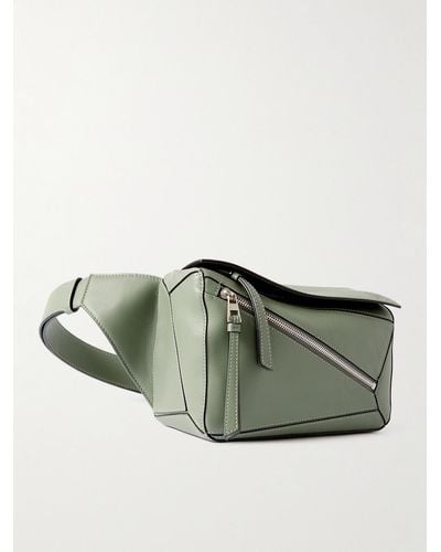 Loewe Puzzle Small Leather Belt Bag - Green
