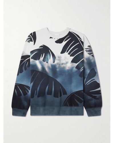 Dries Van Noten Printed Cotton-jersey Sweatshirt - Blue