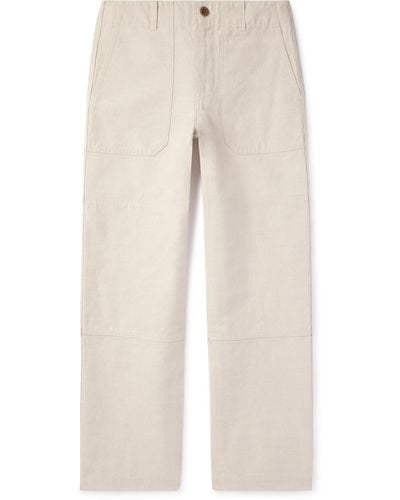 MR P. Straight-leg Cotton And Linen-blend Canvas Pants - Natural