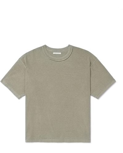 John Elliott Reversed Cropped Cotton-jersey T-shirt - Gray