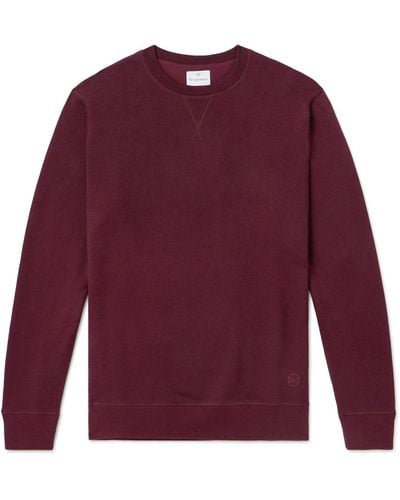 Kingsman Logo-embroidered Cotton And Cashmere-blend Jersey Sweatshirt - Purple