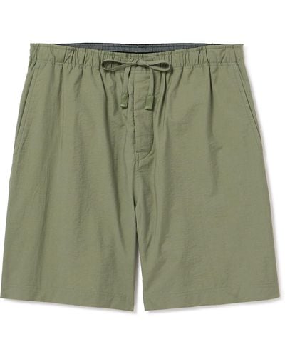 Loewe Paula's Ibiza Wide-leg Cotton-blend Poplin Shorts - Green