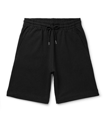 Dries Van Noten Straight-leg Cotton-jersey Drawstring Shorts - Black