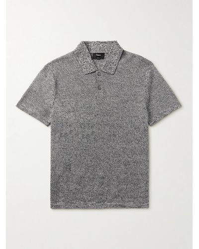 Theory Nare Slim-fit Cotton-blend Polo Shirt - Grey