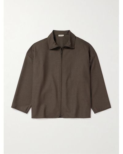 Fear Of God Oversized Wool-canvas Jacket - Brown