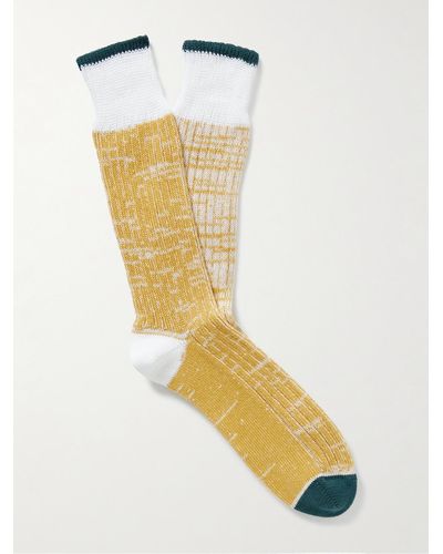 Corgi Space-dyed Ribbed Cotton Socks - Metallic