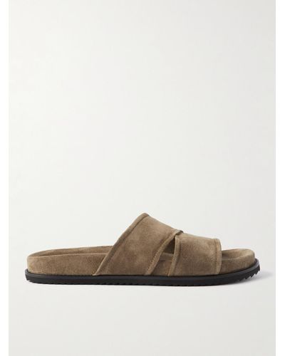 MR P. David Regenerated Suede By Evolo® Sandals - Brown
