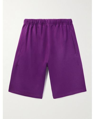 KENZO Straight-leg Cotton-jersey Shorts - Purple