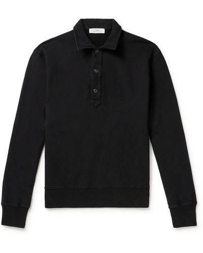 Save Khaki Fleece-back Supima Cotton-jersey Polo Shirt - Black