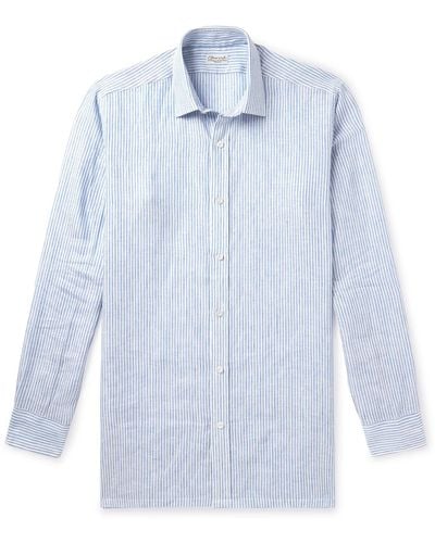 Charvet Striped Linen Shirt - Blue