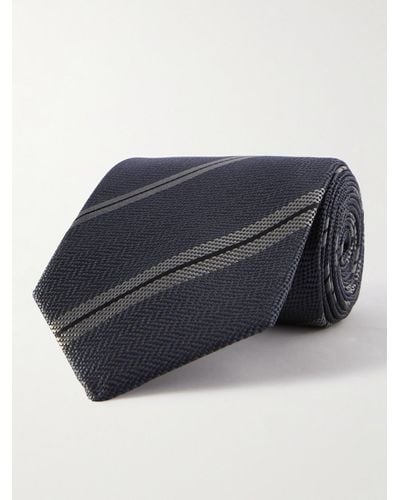 Tom Ford Cravatta in seta a righe - Blu