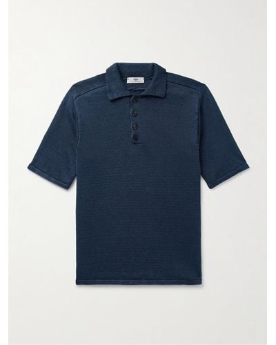 Inis Meáin Linen Polo Shirt - Blue