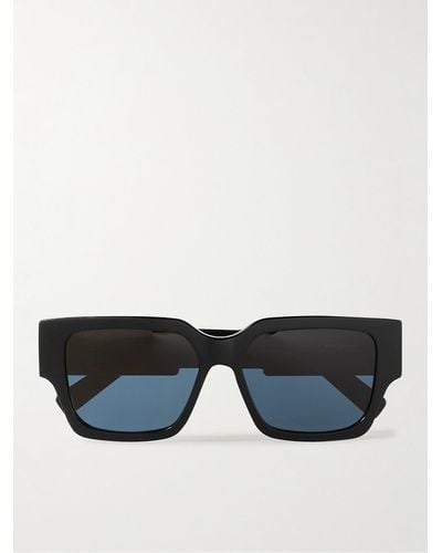 Dior Cd Su Square-frame Acetate And Silver-tone Sunglasses - Black