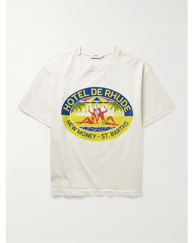 Rhude T-Shirt aus Baumwoll-Jersey mit Logoprint - Grau