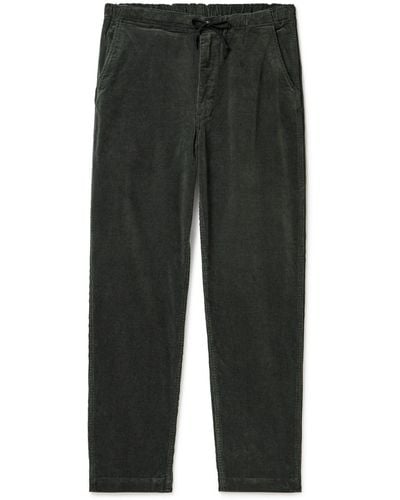 Orslow New Yorker Straight-leg Cotton-blend Corduroy Drawstring Pants - Gray