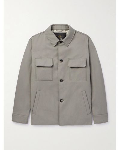 Loro Piana Cotton And Linen-blend Twill Shirt Jacket - Grey