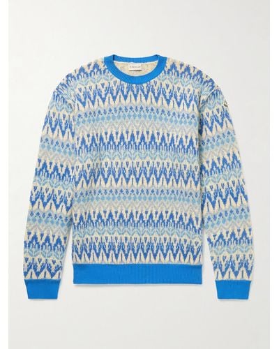 Moncler Jacquard-Knit Sweater - Blau