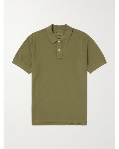 Drake's Polohemd aus Baumwoll-Piqué - Grün