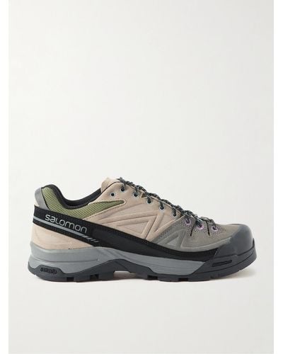Salomon X-alp Ltr Mesh And Suede Trainers - Grey