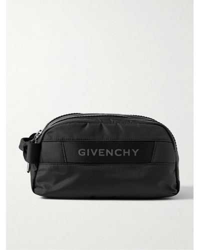 Givenchy Beauty case in ripstop con finiture in fettuccia e logo G-Trek - Nero