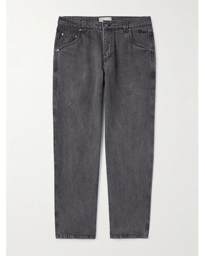 Dime Gerade geschnittene Jeans mit Logostickerei - Grau