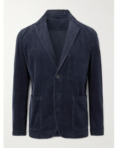 MR P. Garment-dyed Unstructured Cotton-corduroy Blazer - Blue