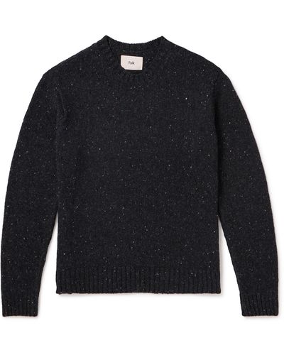Folk Wool-blend Sweater - Blue