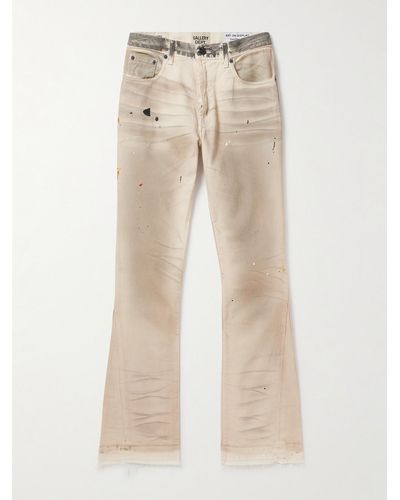 GALLERY DEPT. Jeans svasati effetto invecchiato con schizzi di vernice Hollywood - Neutro