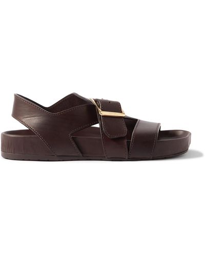 Loewe Paula's Ibiza Leather Sandals - Brown