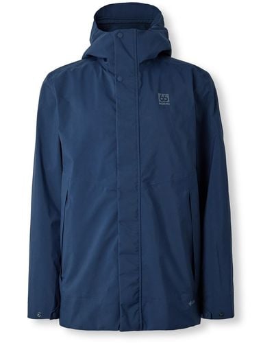 66 North Viðey Logo-embroidered Gore-tex® Hooded Jacket - Blue