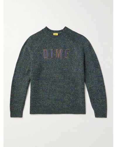 Dime Fantasy Logo-embroidered Knitted Jumper - Green