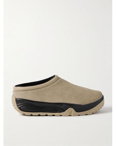 Nike Acg Rufus Leather-trimmed Suede Slip-on Trainers - Natural