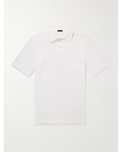 Rubinacci Slim-fit Cotton-piqué Polo Shirt - White