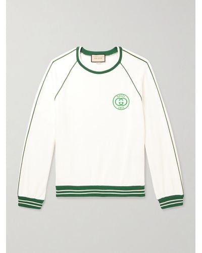 Gucci Sweatshirt aus Baumwoll-Jersey mit Logostickerei - Grün