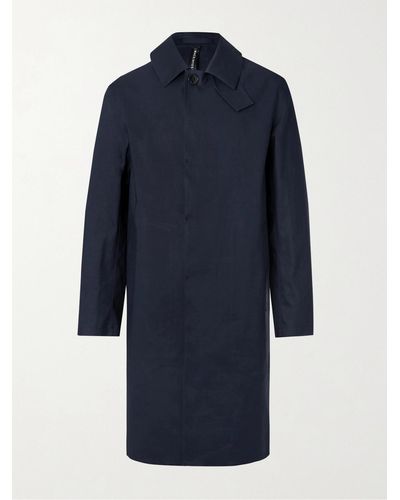 Mackintosh Oxford Bonded Cotton Trench Coat - Blue