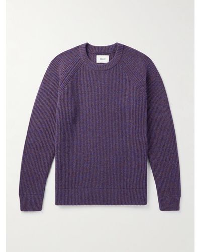 NN07 Jacobo 6533 Ribbed Recycled Wool-blend Jumper - Purple