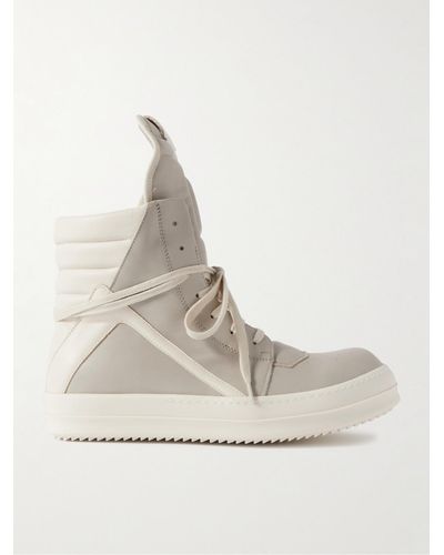 Rick Owens Geobasket High-top Leather Trainers - Natural