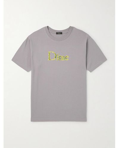 Dime Logo-printed Cotton-jersey T-shirt - Grey