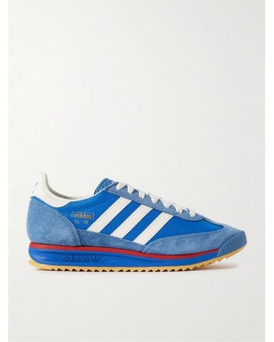 adidas Originals Sl72 Rs Suede And Leather-trimmed Mesh Trainers - Blue