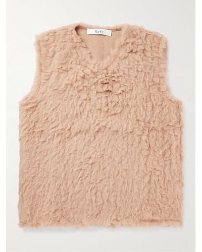 Séfr Alonzo Alpaca And Wool-blend Sweater Vest - Natural