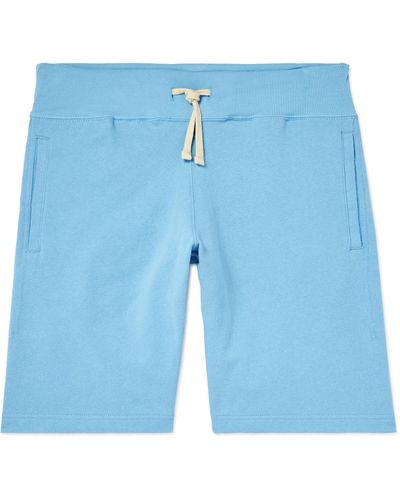 Beams Plus Straight-leg Cotton-jersey Drawstring Shorts - Blue