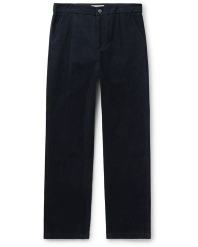 LE17SEPTEMBRE Straight-leg Cotton-twill Pants - Blue