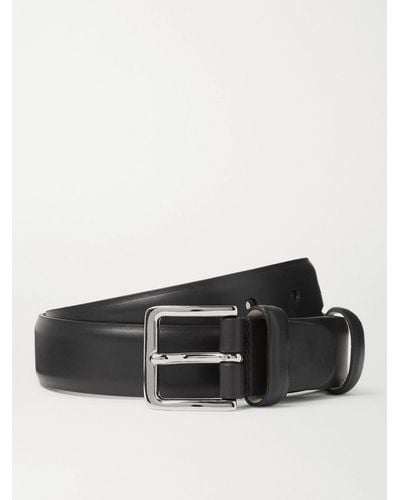 MR P. 3cm Leather Belt - Black