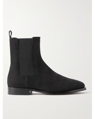 The Row Grunge Suede Chelsea Boots - Black