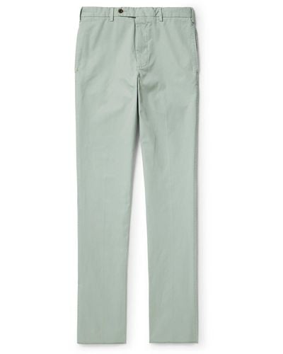 Sid Mashburn Slim-fit Straight-leg Garment-dyed Cotton-twill Pants - Green