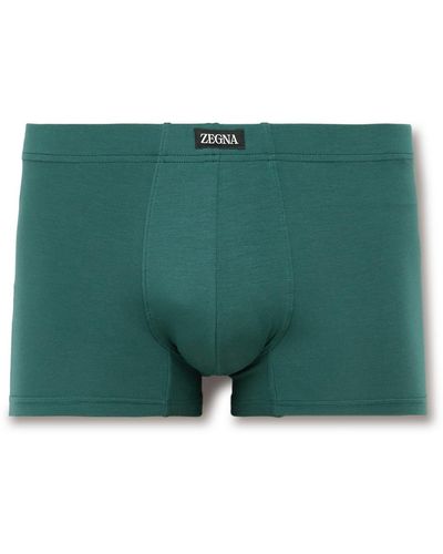 Zegna Stretch-modal Boxer Briefs - Green