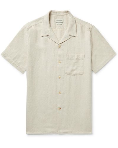 Oliver Spencer Havana Camp-collar Linen And Cotton-blend Shirt - Multicolor